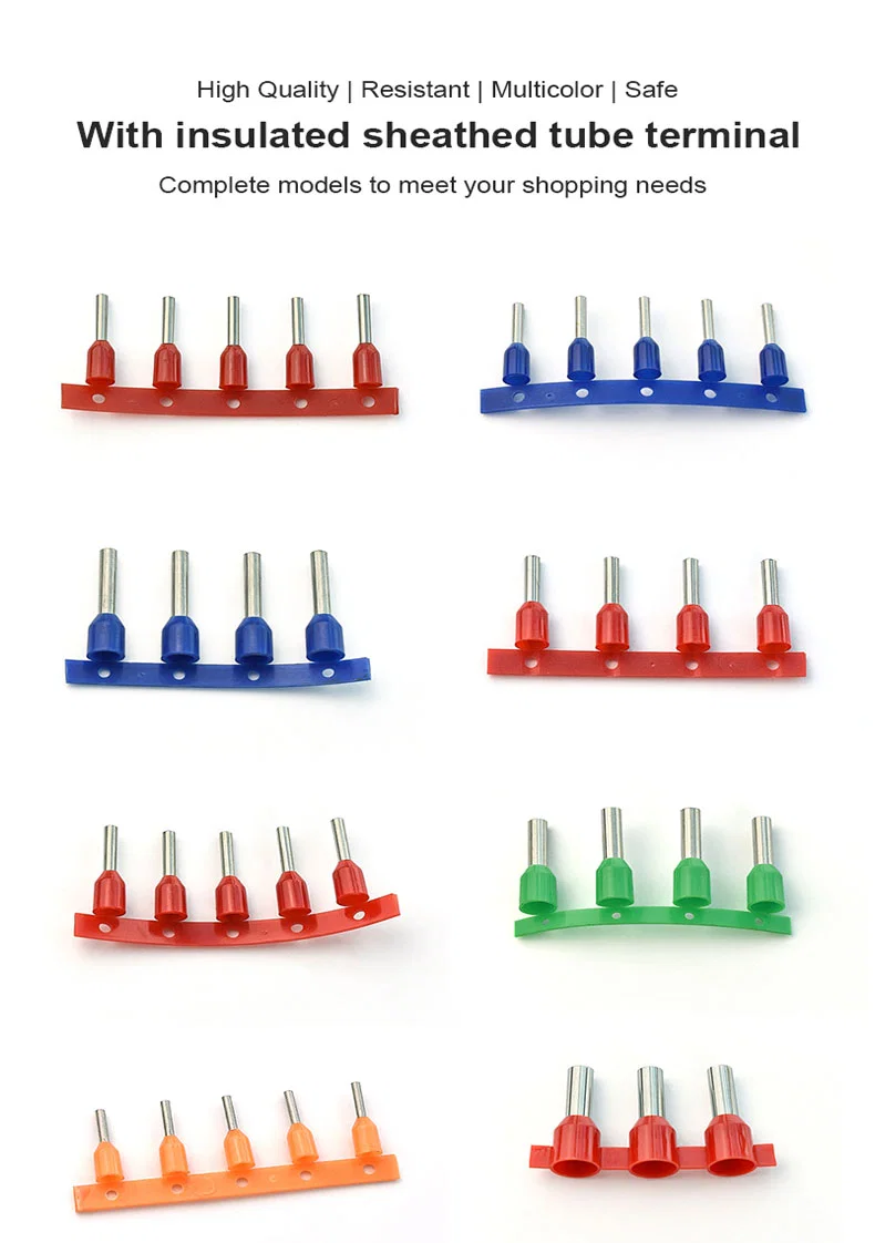 Messingnylon isolerte kappeterminaler hann- og hunnhylser Rulleflagghylser terminal, hylseterminal, isolert terminal