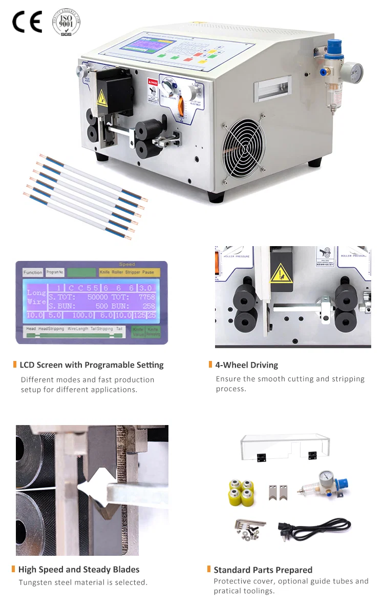 Automatic flat cable stripper and cutter machine WPM-09BHT, Flat Cable Stripping Machine, Wire Cutting Stripping Machine, Wire Stripping Tool Product Automatisk flat kabelstripper og skjæremaskin WPM-09BHT, flat kabelstrippemaskin, trådklippestrippemaskin, trådstrippeverktøyprodukt.