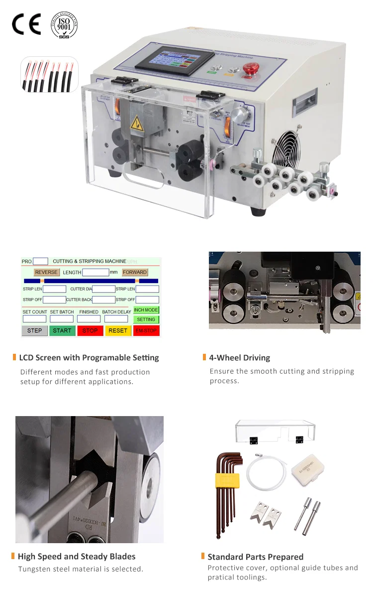 Double layer round sheath wire stripping cutting machine WPM-YH3 Fiber Wire Strip Machine, Jacket Cable Strip Machine, Cable Stripping Machinery Dobbellags rund kappeavisoleringsmaskin WPM-YH3 fibertrådstripmaskin, kappe-kabelstripemaskin, kabelstripemaskin, kabelstripemaskin