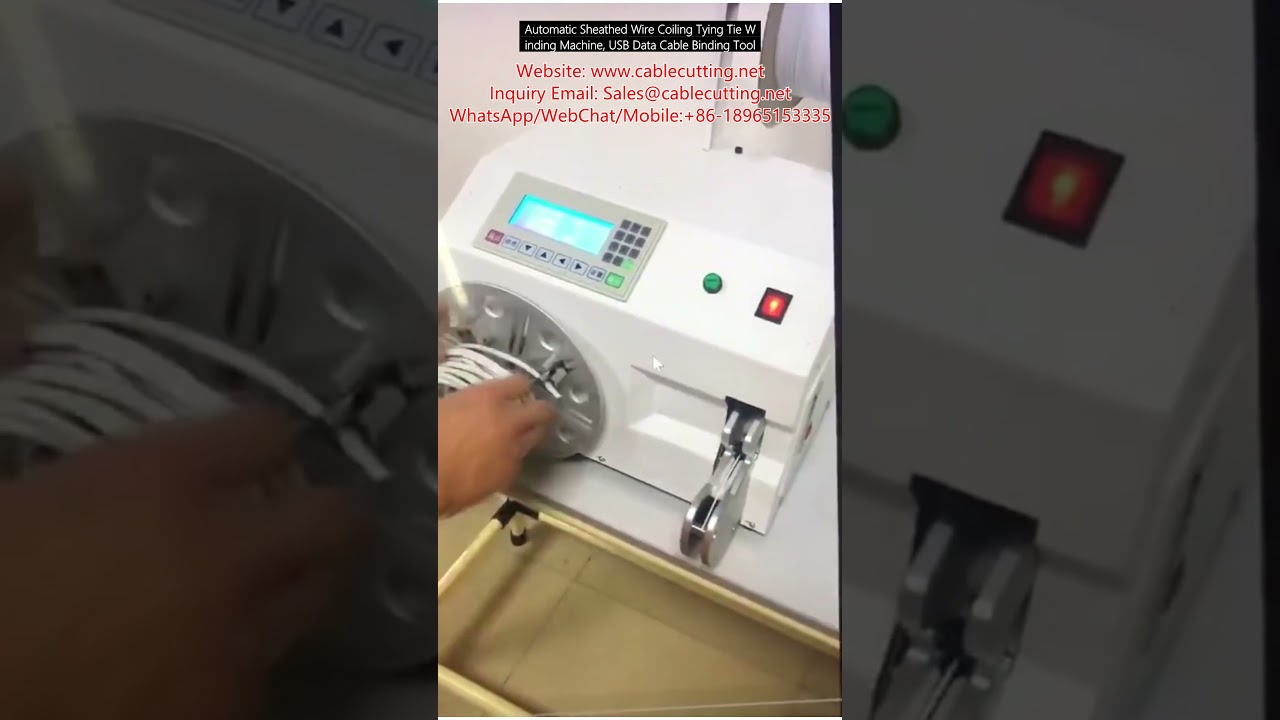 Automatic Sheathed Wire Coiling Tying Tie Winding Machine, USB Data Cable Binding Tool