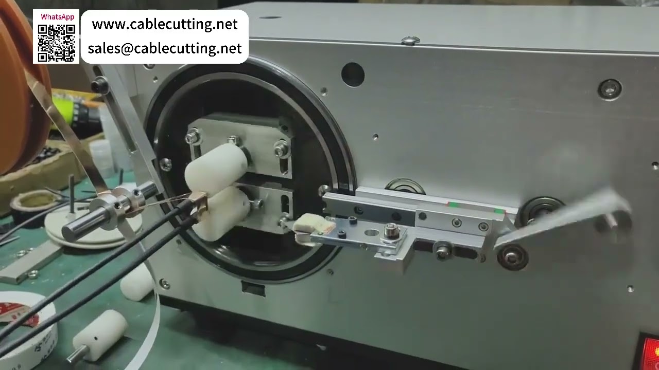 Semi Automatic Copper Foil Tape Wrapping Machine for Data Cable Iron Shell Processing