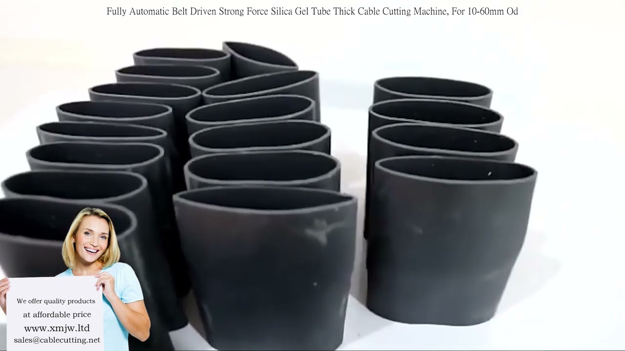 Fully Automatic Belt Driven Strong Force Silica Gel Tube Thick Cable Cutting Machine, For 10 60mm Od