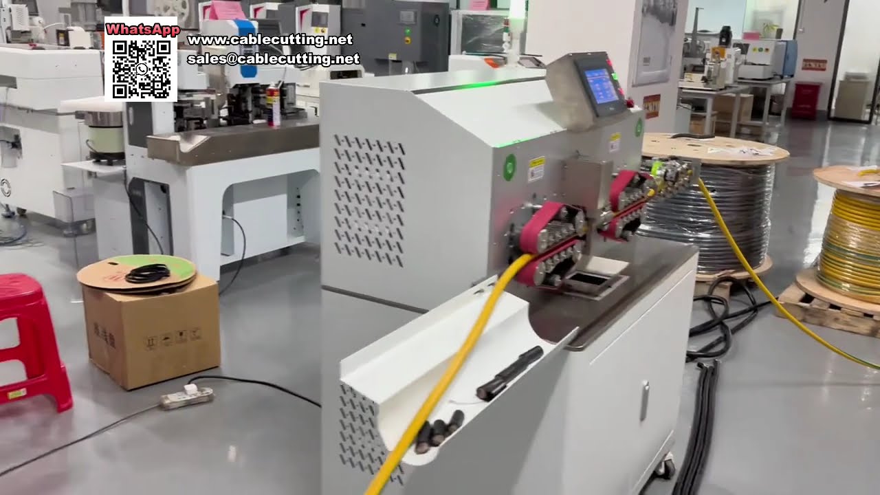 Máquina de corte e decapagem de fios totalmente elétrica e computadorizada para cabos de 150 mm²