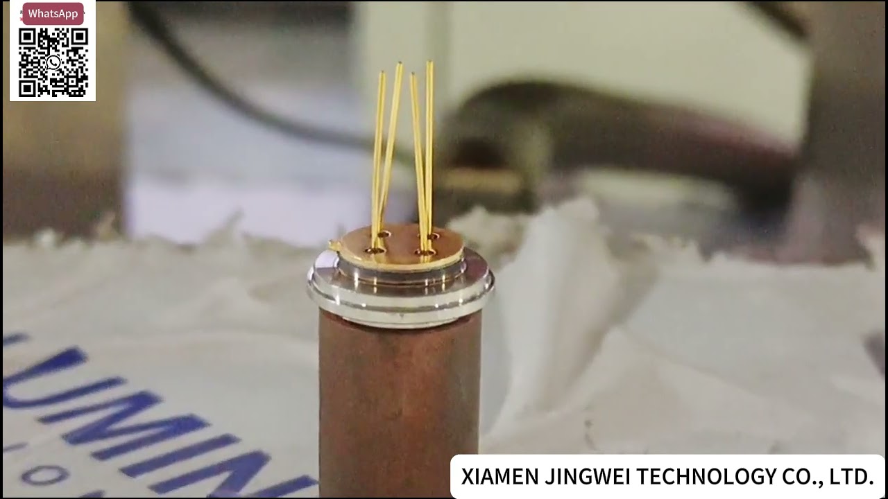 Motstandssveiser for TO46 sensor rustfritt stål lokk til gullbelagt header tetning demo